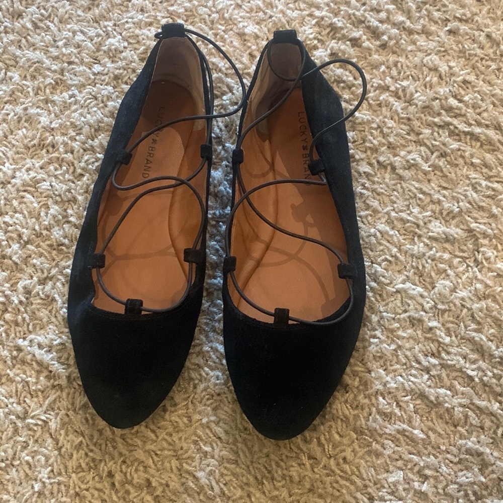 Fun black suede Lucky Brand shoes